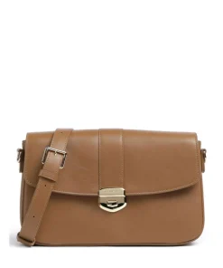 Donna Fia Umhängetasche fein genarbtes Rindsleder braun