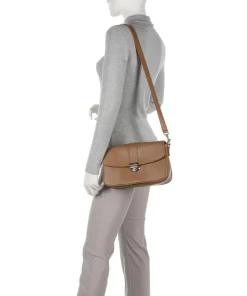 Donna Fia Umhängetasche fein genarbtes Rindsleder braun