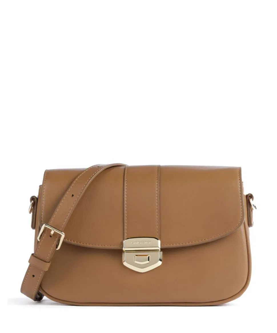 Donna Fia Umhängetasche fein genarbtes Rindsleder braun