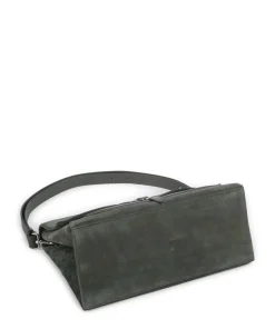 Dorian Schultertasche aufgerautes Rindsleder dunkelgrün