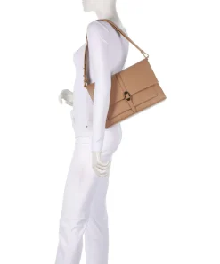 Dorian Schultertasche genarbtes Rindsleder hellbraun