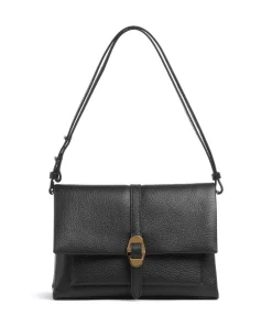 Dorian Schultertasche genarbtes Leder schwarz