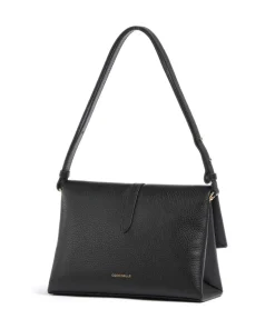 Dorian Schultertasche genarbtes Leder schwarz