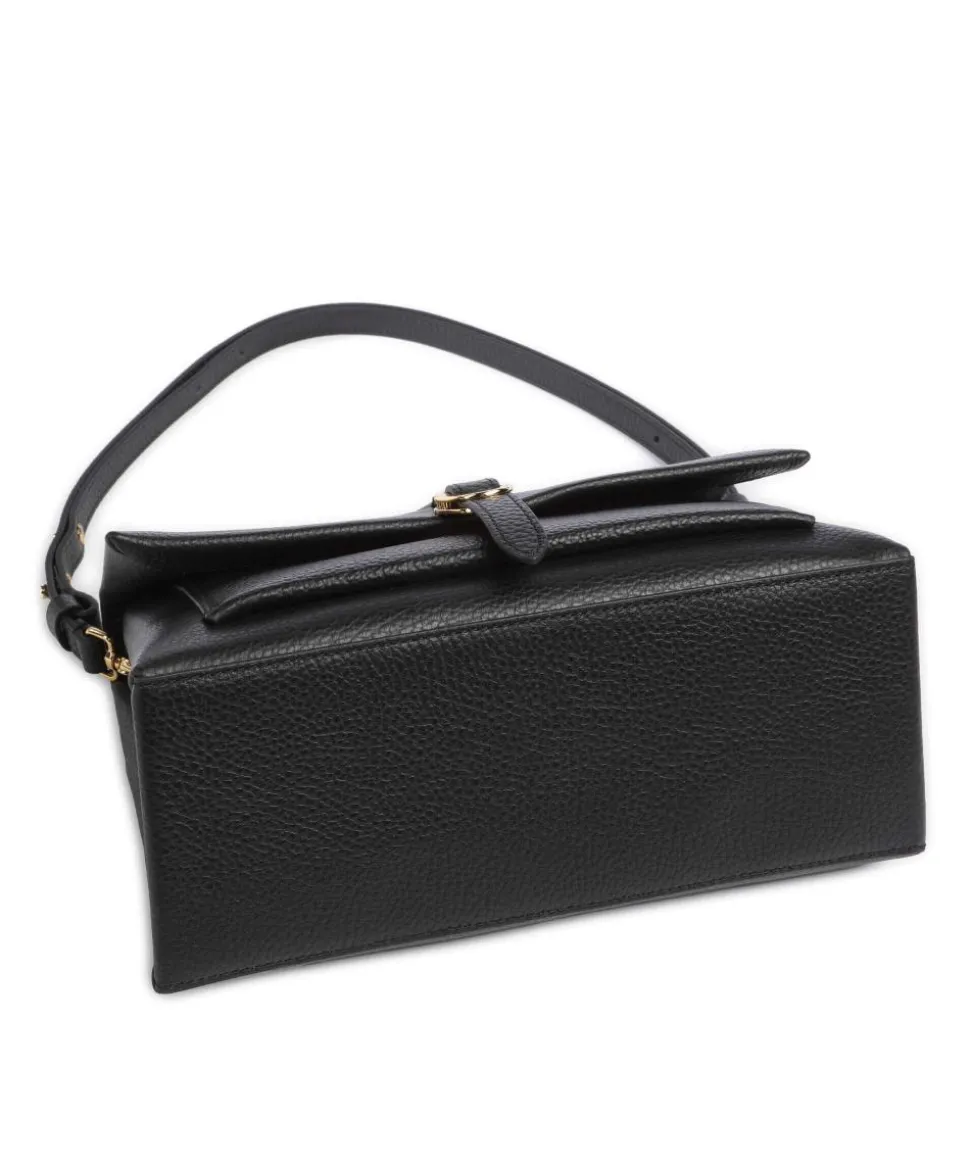 Dorian Schultertasche genarbtes Leder schwarz