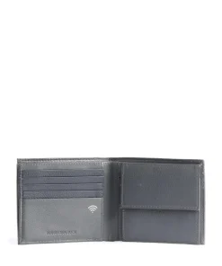 Downtown RFID Geldbörse fein genarbtes Kalbsleder dunkelgrau