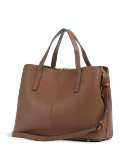 Dukes Place Handtasche genarbtes Leder braun