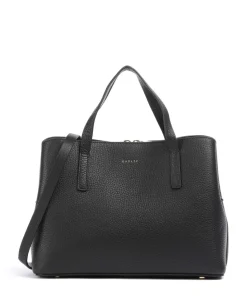 Dukes Place Handtasche genarbtes Leder schwarz
