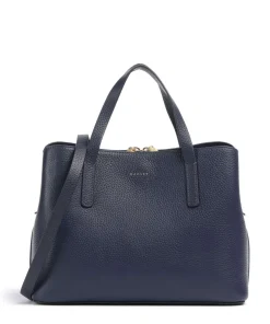 Dukes Place Handtasche genarbtes Leder dunkelblau