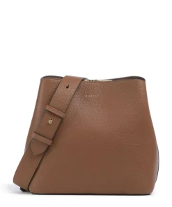 Dukes Place Medium Umhängetasche genarbtes Rindsleder dunkelbraun