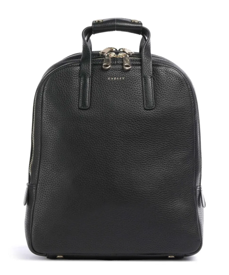 Dukes Place Rucksack genarbtes Rindsleder schwarz