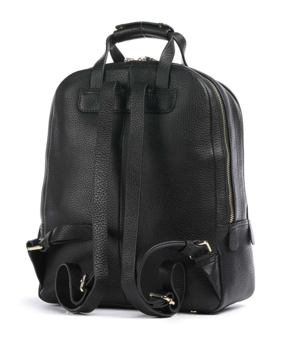 Dukes Place Rucksack genarbtes Rindsleder schwarz