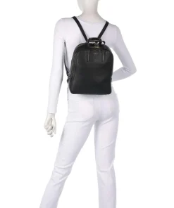 Dukes Place Rucksack genarbtes Rindsleder schwarz