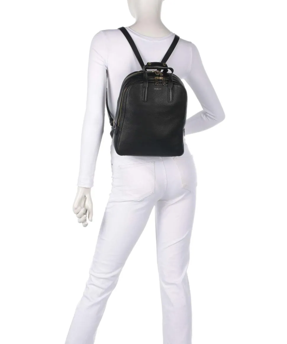 Dukes Place Rucksack genarbtes Rindsleder schwarz