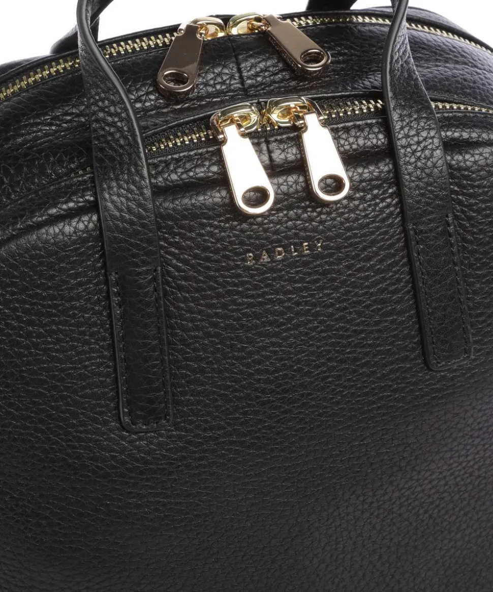 Dukes Place Rucksack genarbtes Rindsleder schwarz