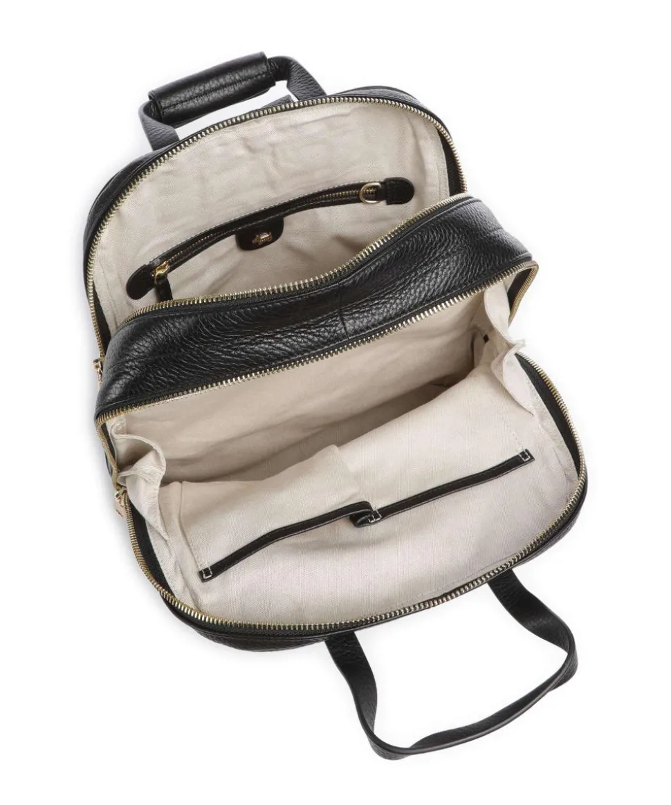 Dukes Place Rucksack genarbtes Rindsleder schwarz