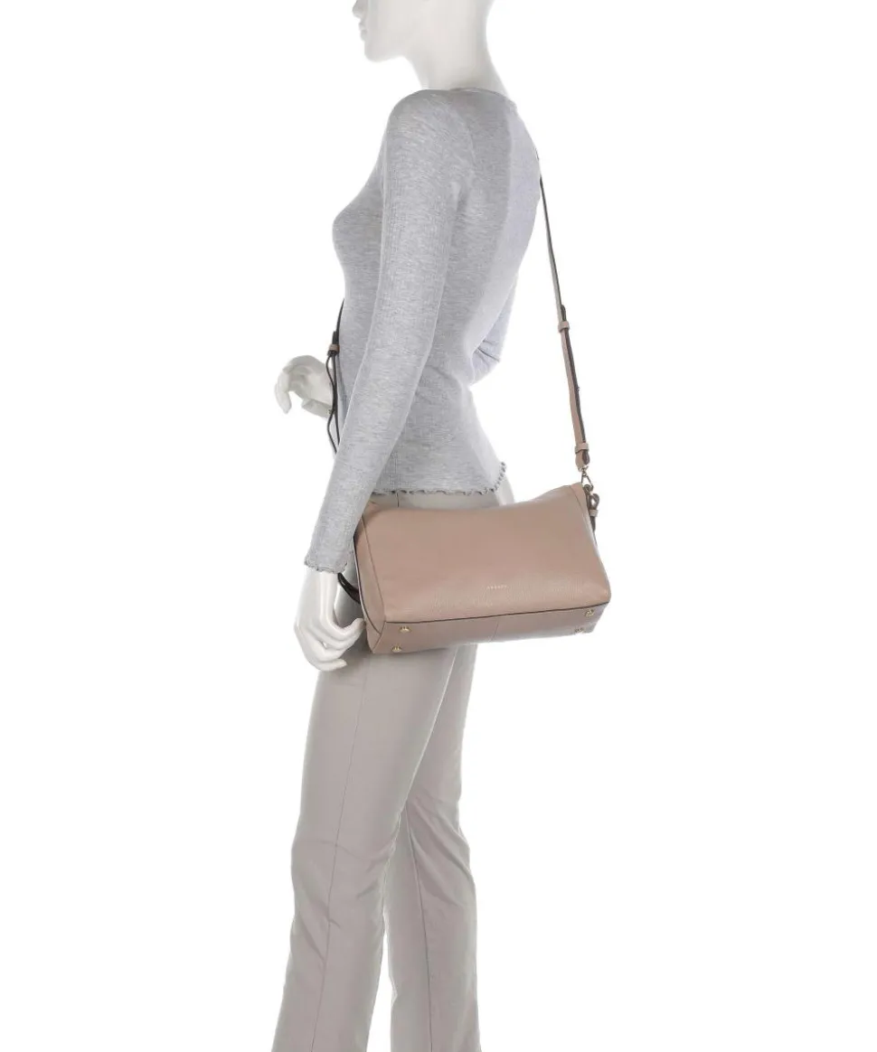 Dukes Place Schultertasche fein genarbtes Rindsleder beige