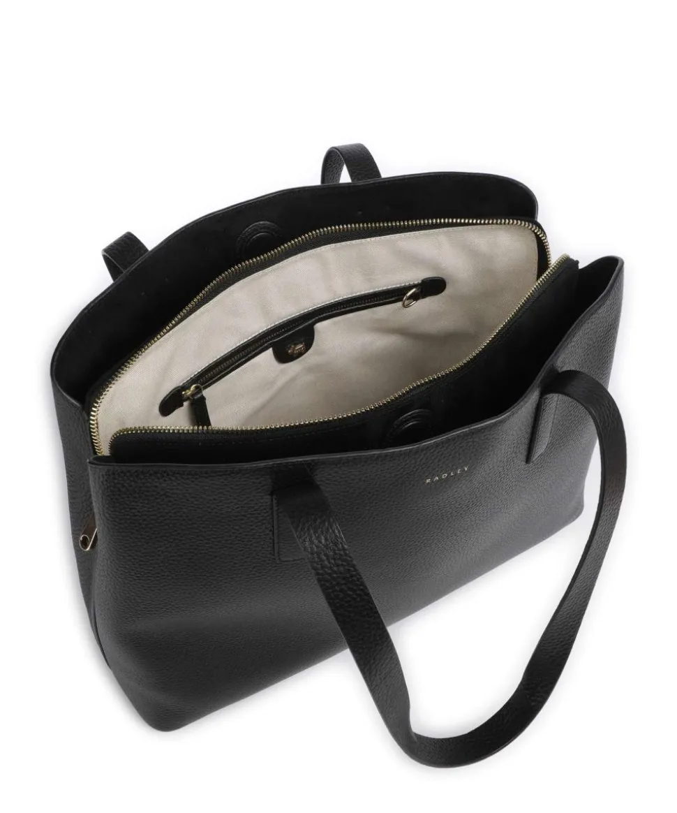 Dukes Place Shopper genarbtes Rindsleder schwarz