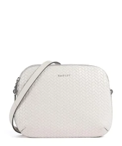 Dukes Place Umhängetasche geprägtes Rindsleder, fein genarbtes Rindsleder elfenbein