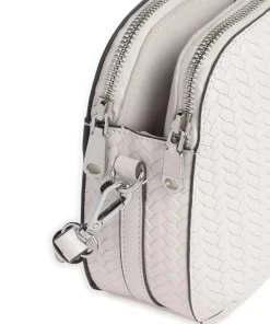 Dukes Place Umhängetasche geprägtes Rindsleder, fein genarbtes Rindsleder elfenbein