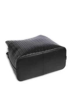 Dukes Place Umhängetasche geprägtes Rindsleder, fein genarbtes Rindsleder schwarz