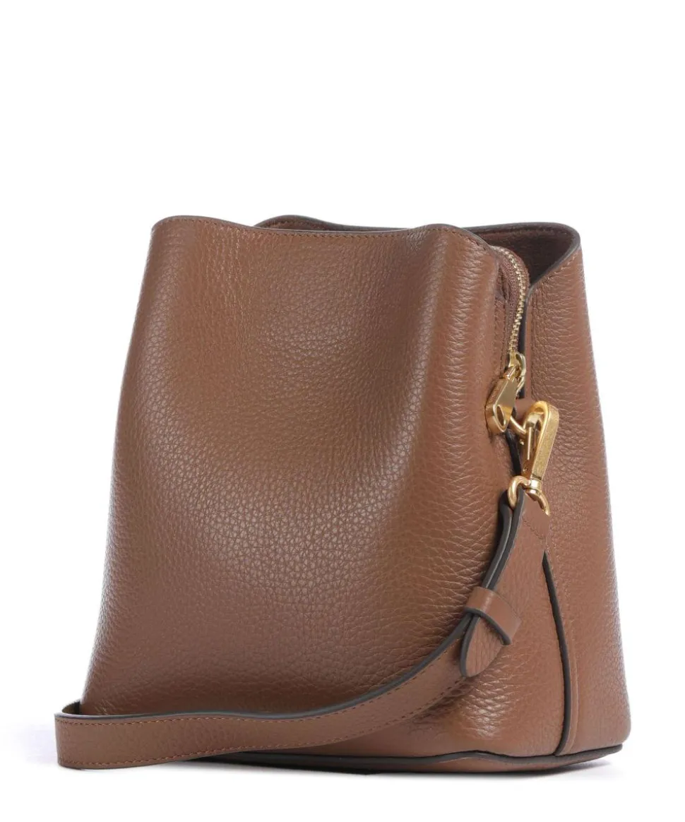 Dukes Place Umhängetasche genarbtes Rindsleder braun