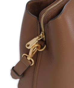 Dukes Place Umhängetasche genarbtes Rindsleder braun