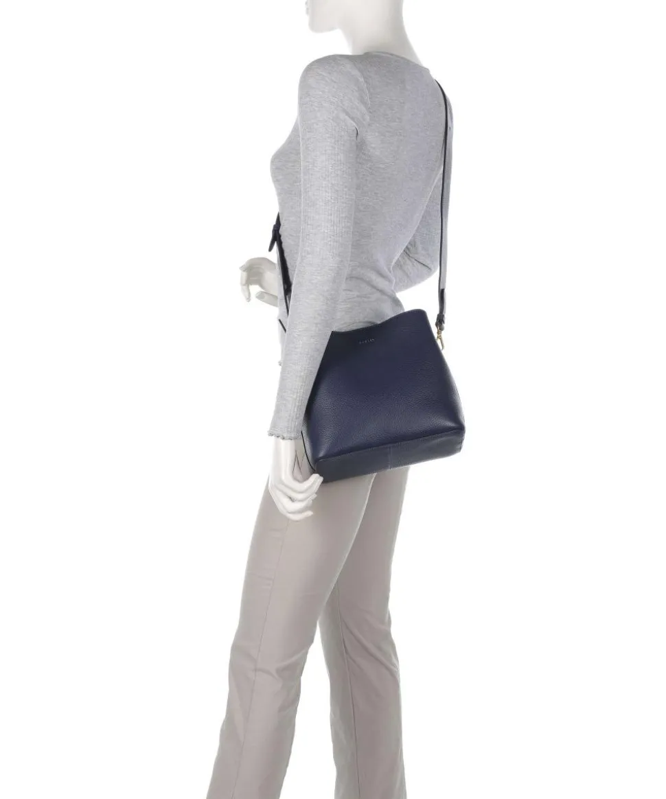 Dukes Place Umhängetasche genarbtes Rindsleder dunkelblau