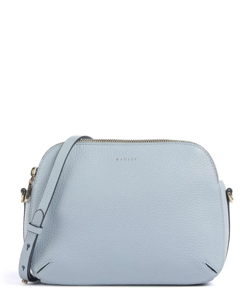 Dukes Place Umhängetasche genarbtes Rindsleder hellblau