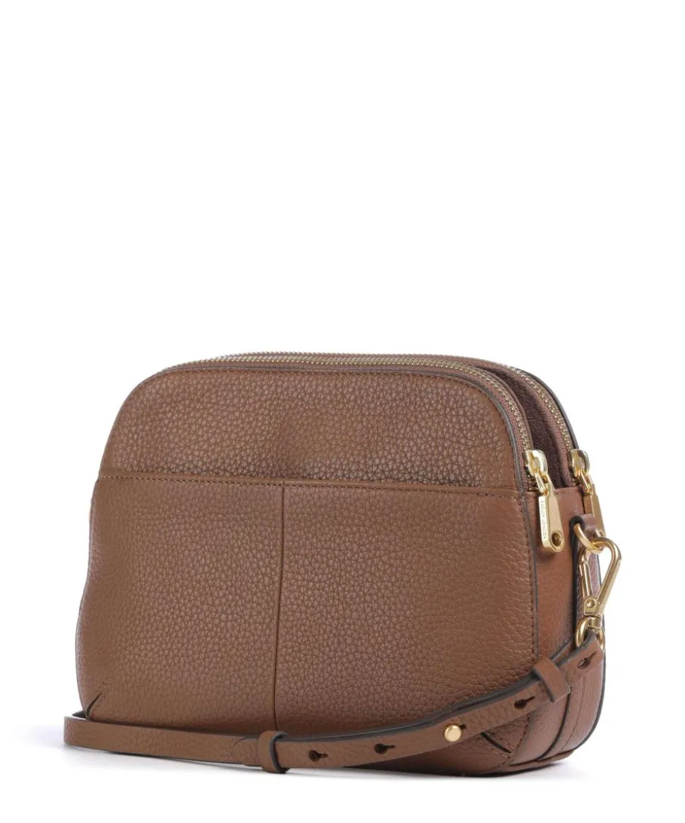 Dukes Place Umhängetasche genarbtes Rindsleder braun