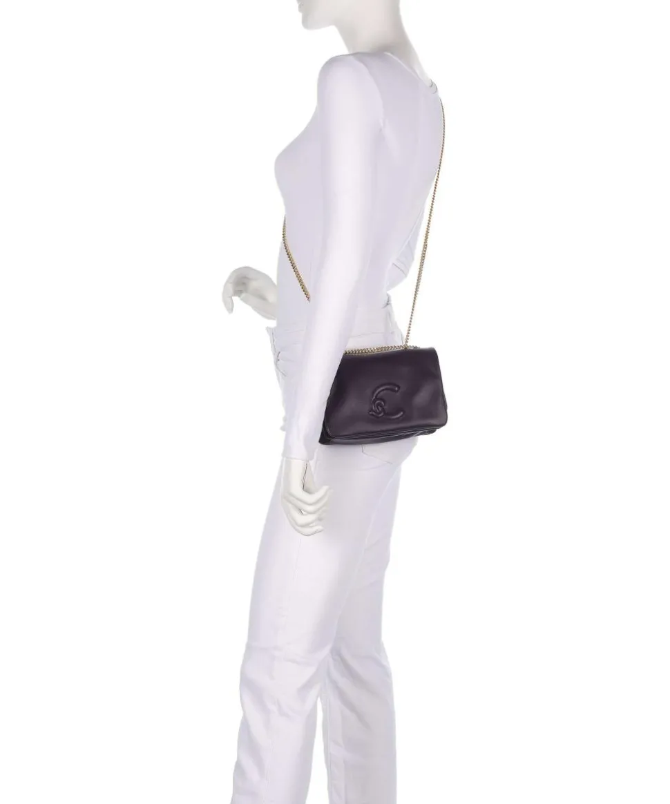 Dulse Schultertasche fein genarbtes Rindsleder pflaume