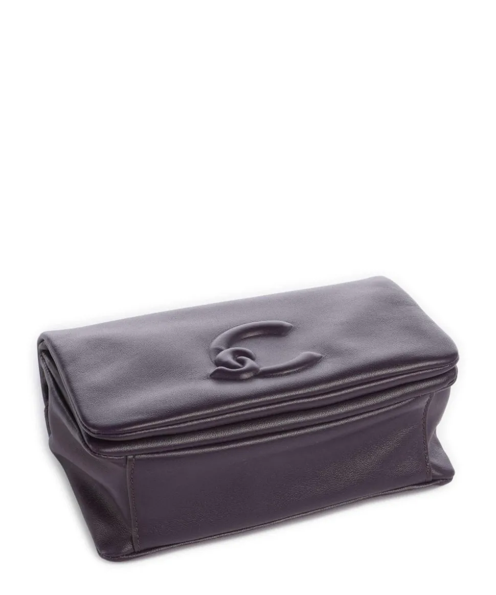 Dulse Schultertasche fein genarbtes Rindsleder pflaume