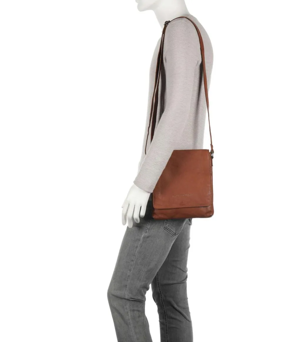 Duncan Umhängetasche fein genarbtes Rindsleder cognac