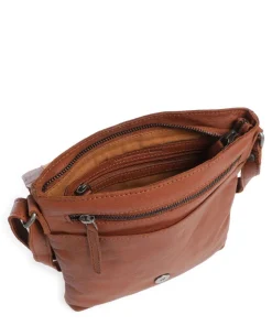 Duncan Umhängetasche fein genarbtes Rindsleder cognac