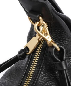 Earl Street Schultertasche genarbtes Rindsleder schwarz