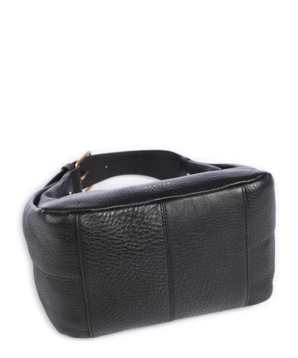 Earl Street Schultertasche genarbtes Rindsleder schwarz