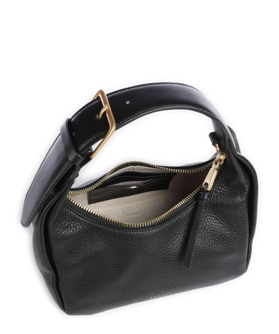 Earl Street Schultertasche genarbtes Rindsleder schwarz