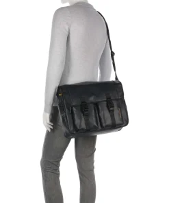 Eco Coated Kuriertasche recyceltes Polyester schwarz