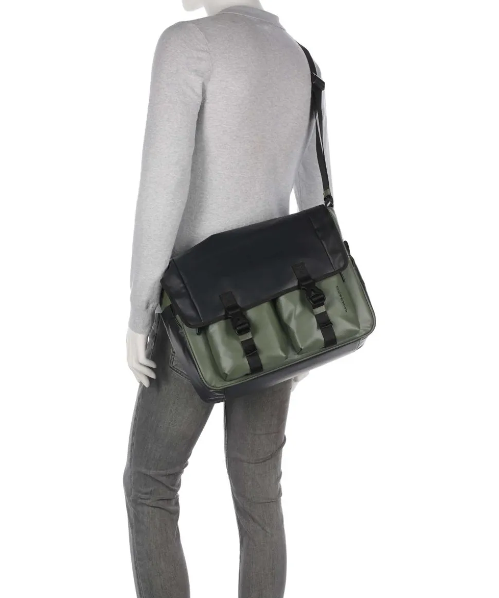 Eco Coated Kuriertasche recyceltes Polyester khaki