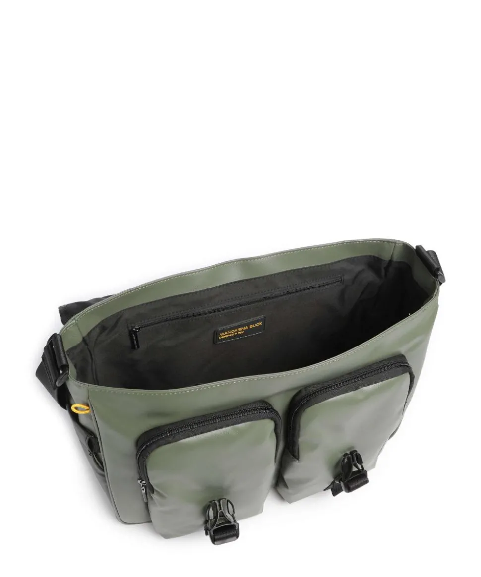 Eco Coated Kuriertasche recyceltes Polyester khaki