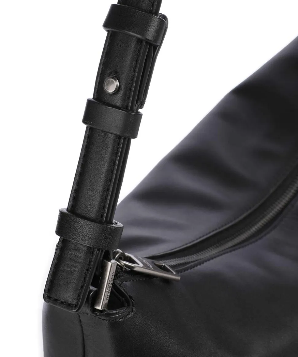 Edda Calf Optic M Beuteltasche fein genarbtes Rindsleder schwarz