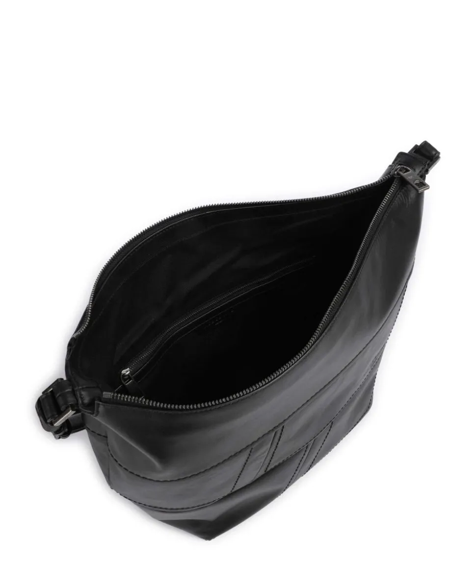 Edda Calf Optic M Beuteltasche fein genarbtes Rindsleder schwarz