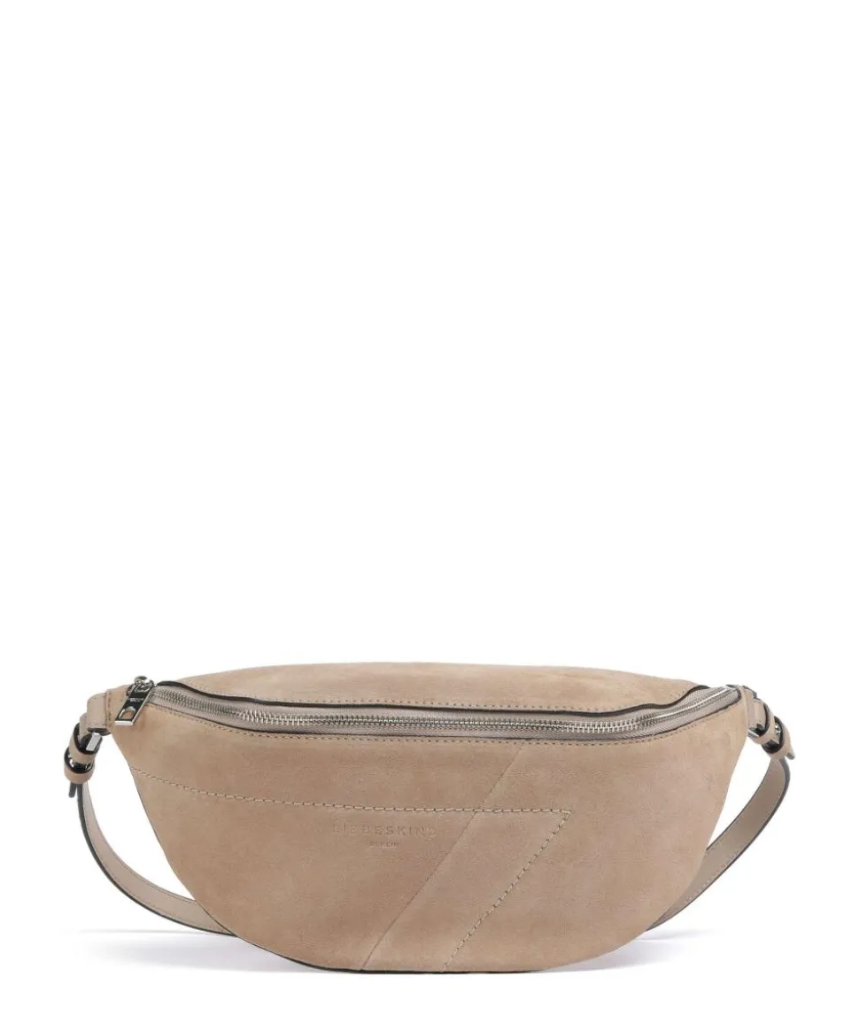 Edda Promo Suede M Gürteltasche genarbtes Leder, aufgerautes Leder beige