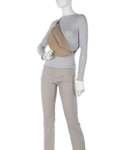 Edda Promo Suede M Gürteltasche genarbtes Leder, aufgerautes Leder beige