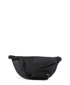 Edda Promo Suede M Gürteltasche genarbtes Leder, aufgerautes Leder schwarz