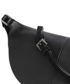 Edda Promo Suede M Gürteltasche genarbtes Leder, aufgerautes Leder schwarz