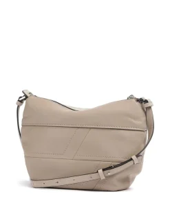 Edda Promo Suede S Umhängetasche aufgerautes Leder, fein genarbtes Leder beige