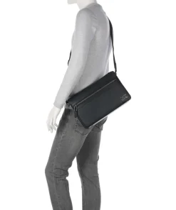 Edison Kuriertasche Saffiano Leder schwarz