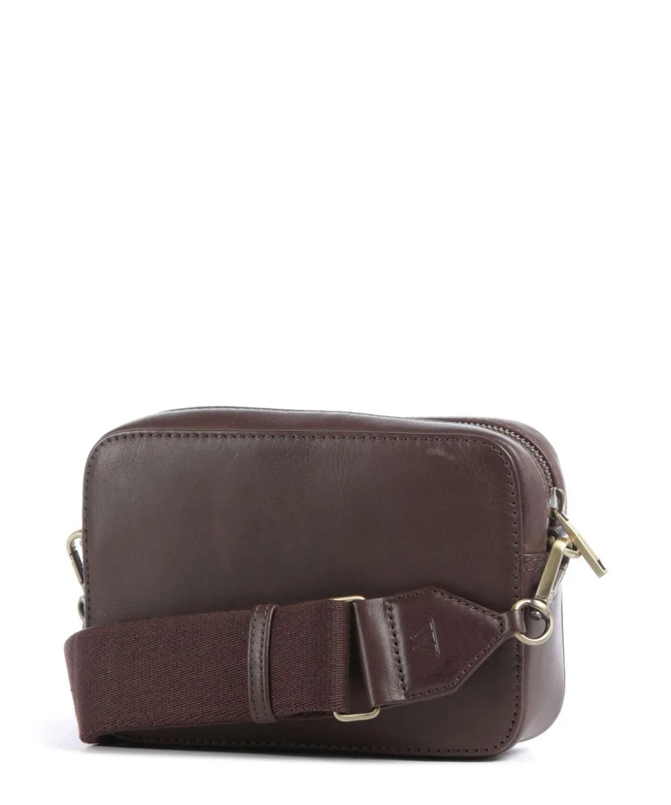 Elea Umhängetasche genarbtes Rindsleder dunkelbraun