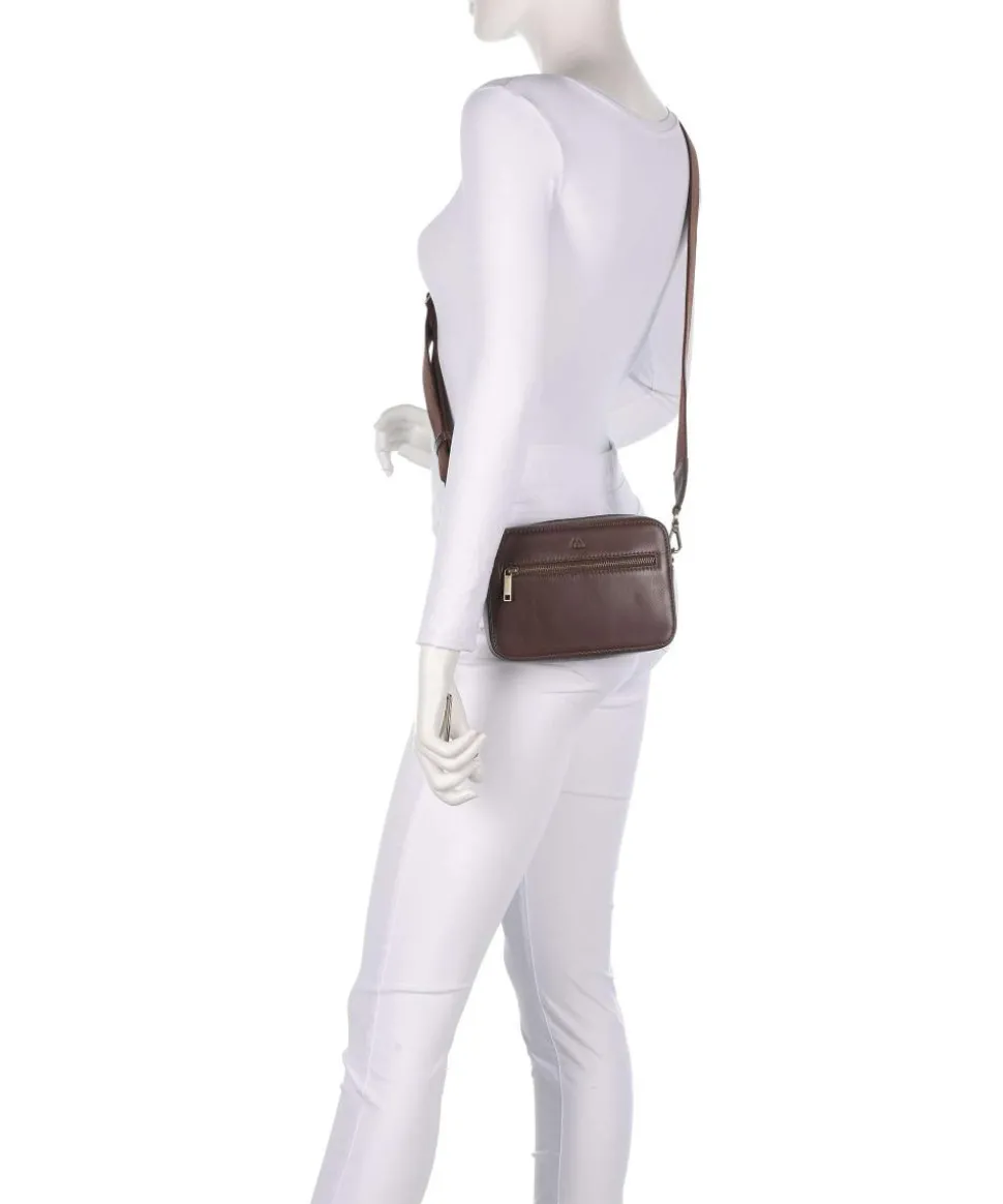 Elea Umhängetasche genarbtes Rindsleder dunkelbraun