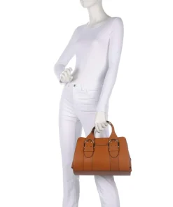 Elena Handtasche fein genarbtes Rindsleder cognac